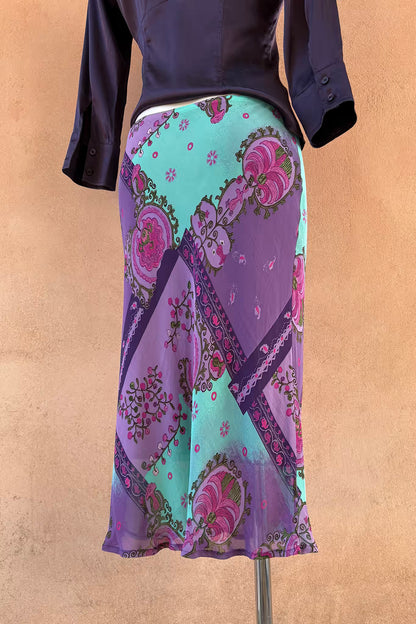 The Jewel Floral Chiffon Midi Skirt