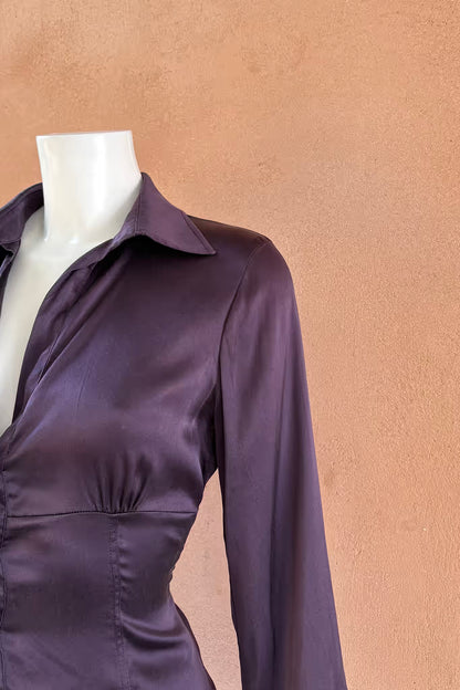 The Max & Co. Aubergine Silk Satin Shirt