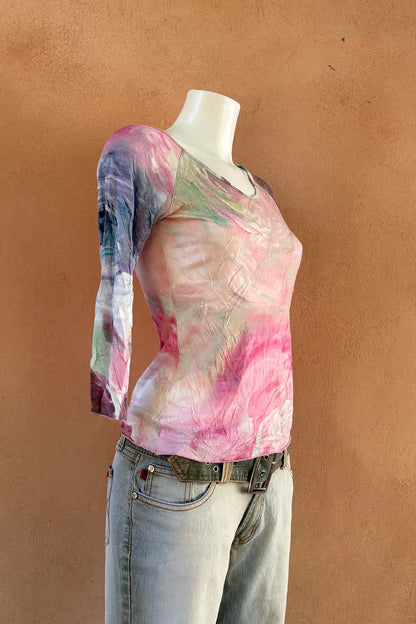 The Pastel Abstract Y2K Jersey Top