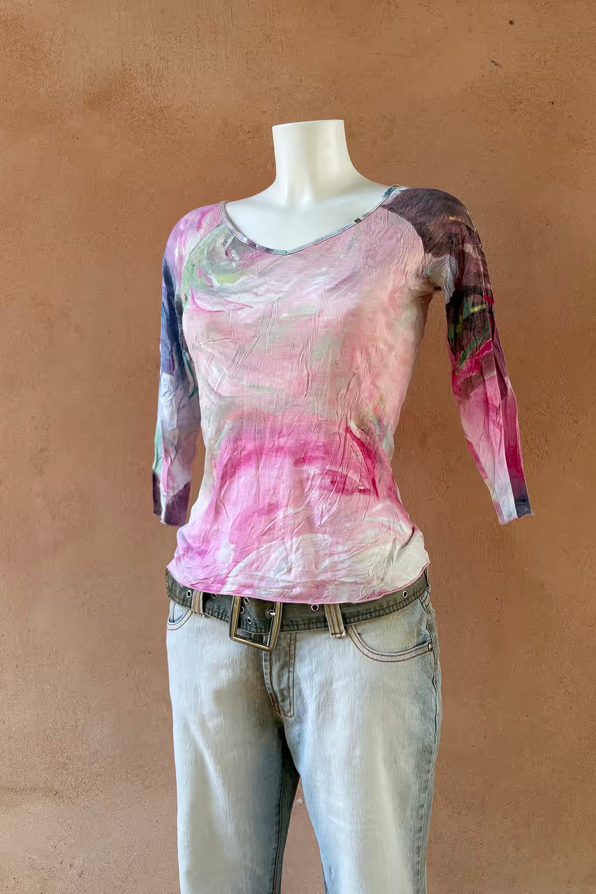 The Pastel Abstract Y2K Jersey Top