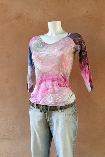 The Pastel Abstract Y2K Jersey Top