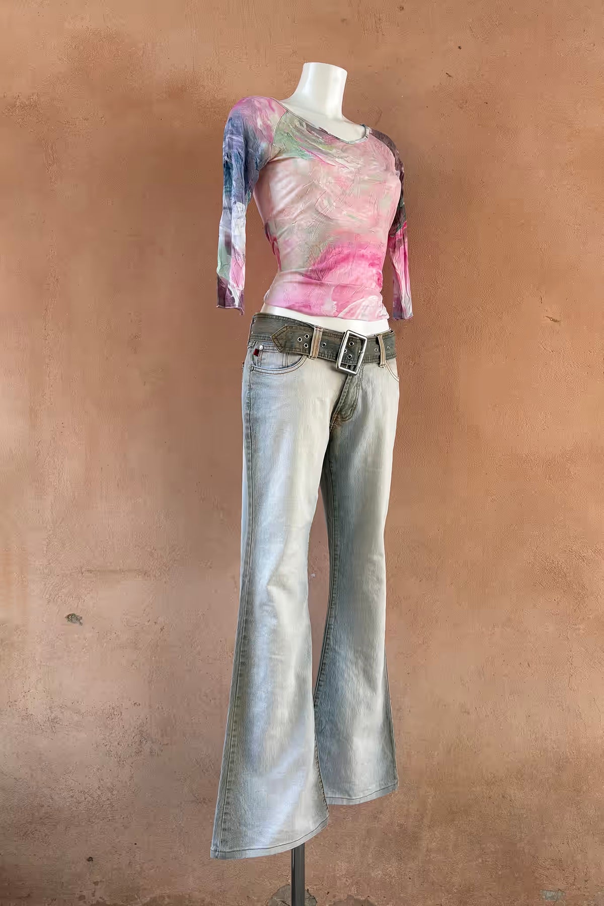 The Pastel Abstract Y2K Jersey Top