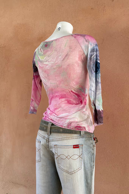 The Pastel Abstract Y2K Jersey Top