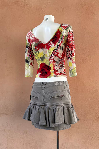 The Convertible Ruffle Y2K Mini Skirt