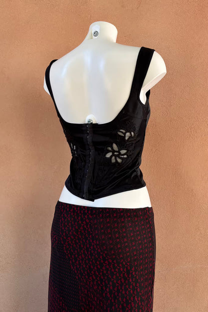 The Embroidered Sheer Corset Top