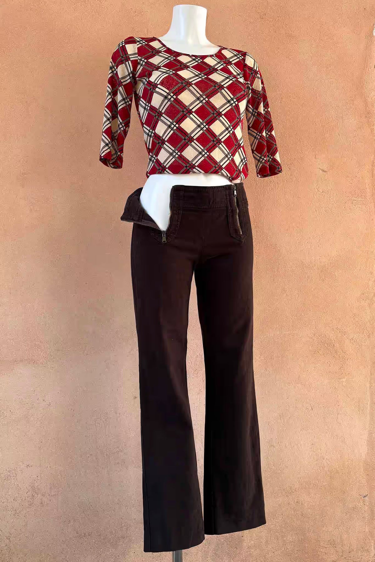 The Chocolate Brown Double Zip 90s Pants