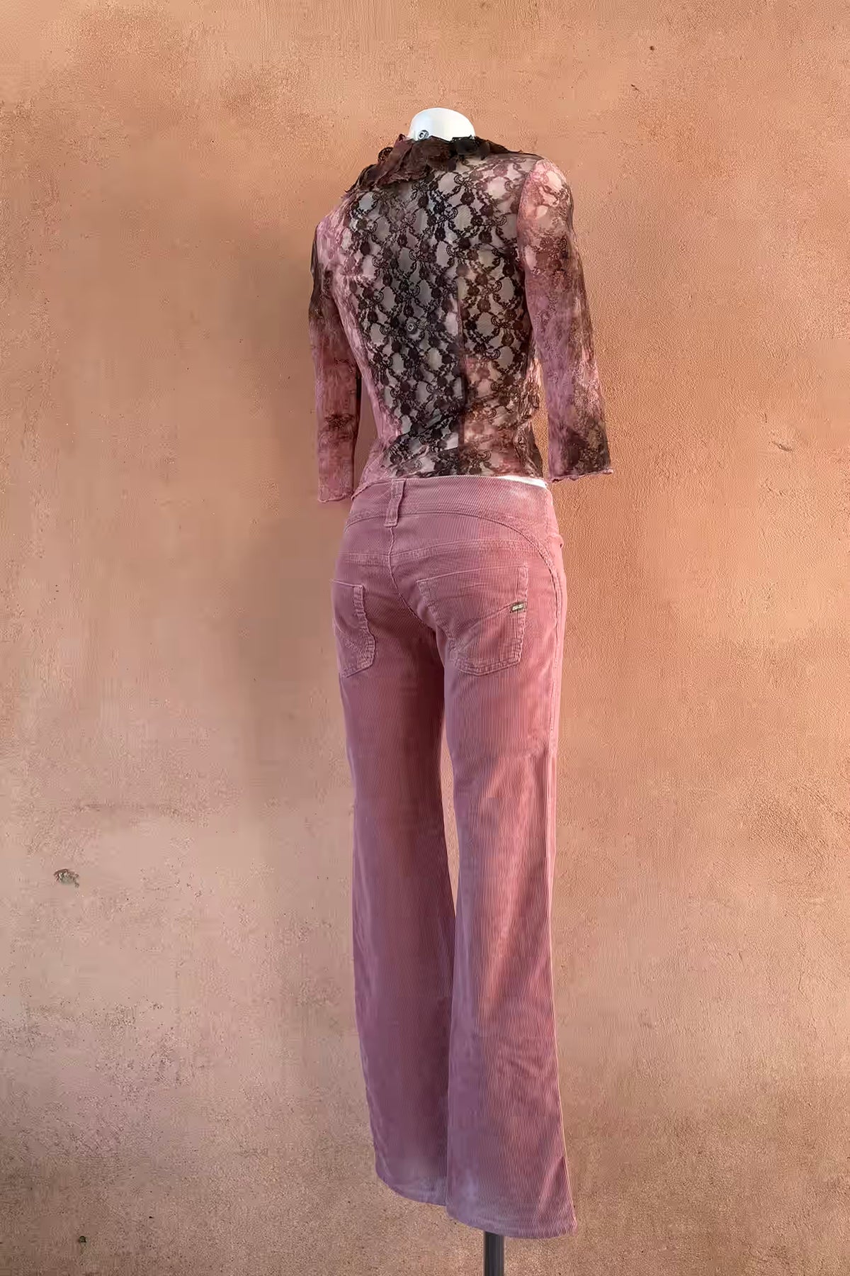 The Gas Dusty Pink Corduroy Y2K Pants