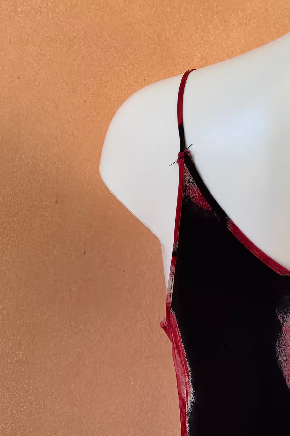 The Black & Red Floral Asymmetrical 90s Slip Dress