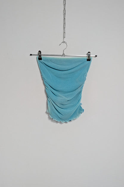 The Turquoise Mesh Strapless Top