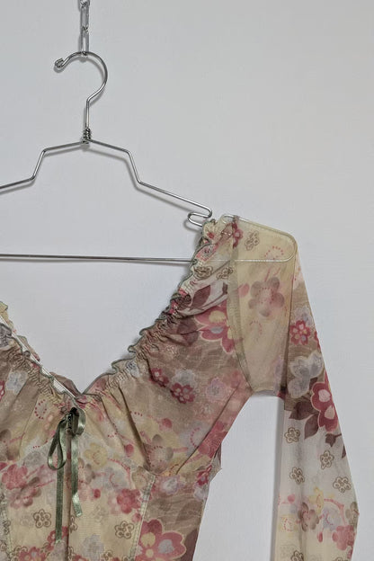 The Pastel Floral Mesh Top