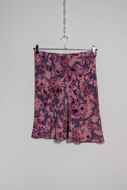 The Purple-Pink Silk Mini Skirt