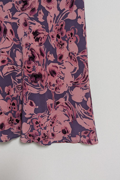 The Purple-Pink Silk Mini Skirt