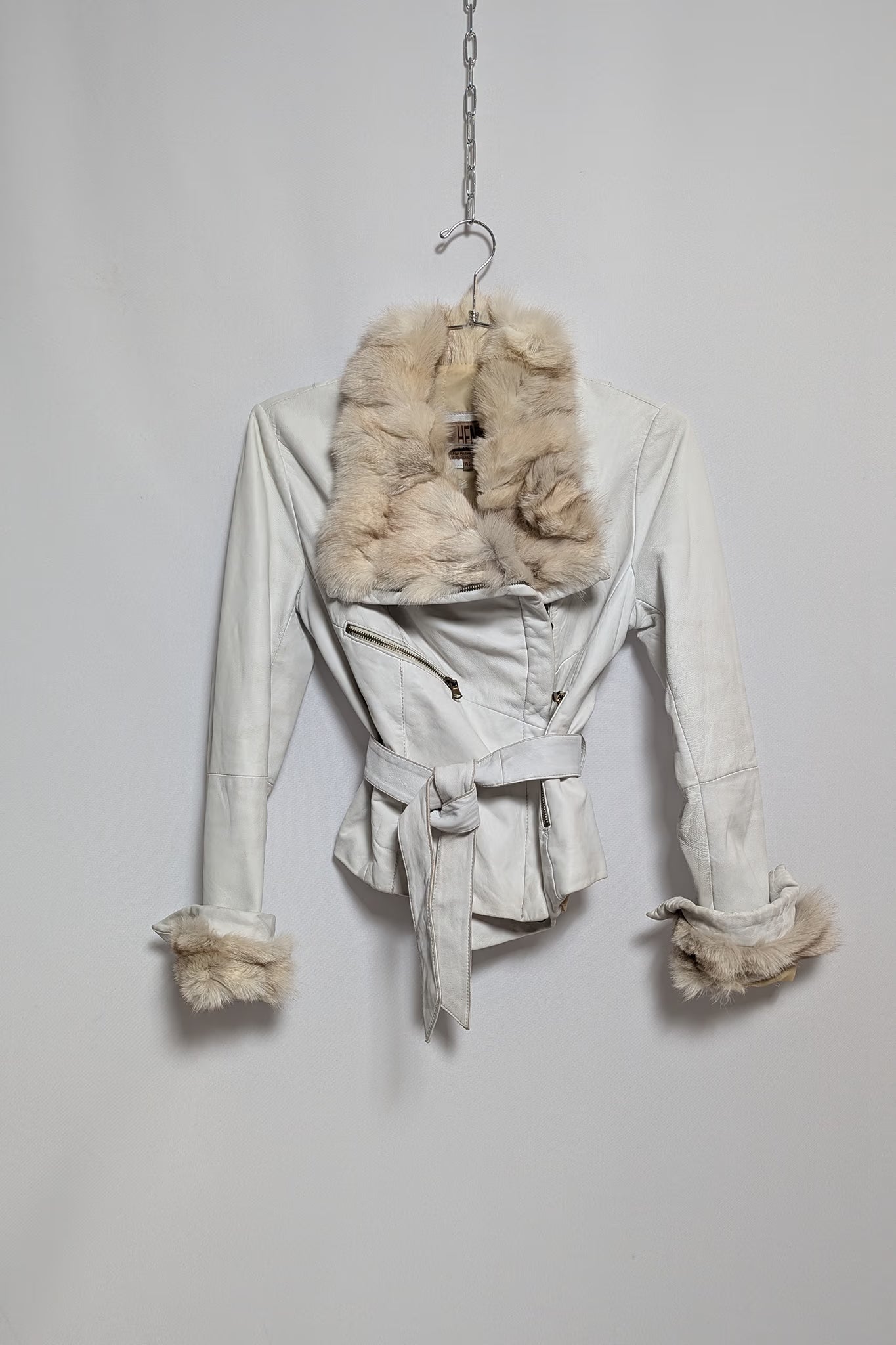 The Beige Leather & Fur Coat