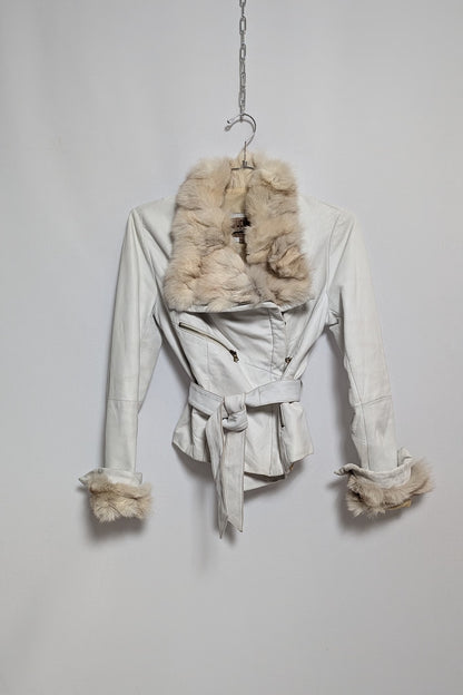The Beige Leather & Fur Coat