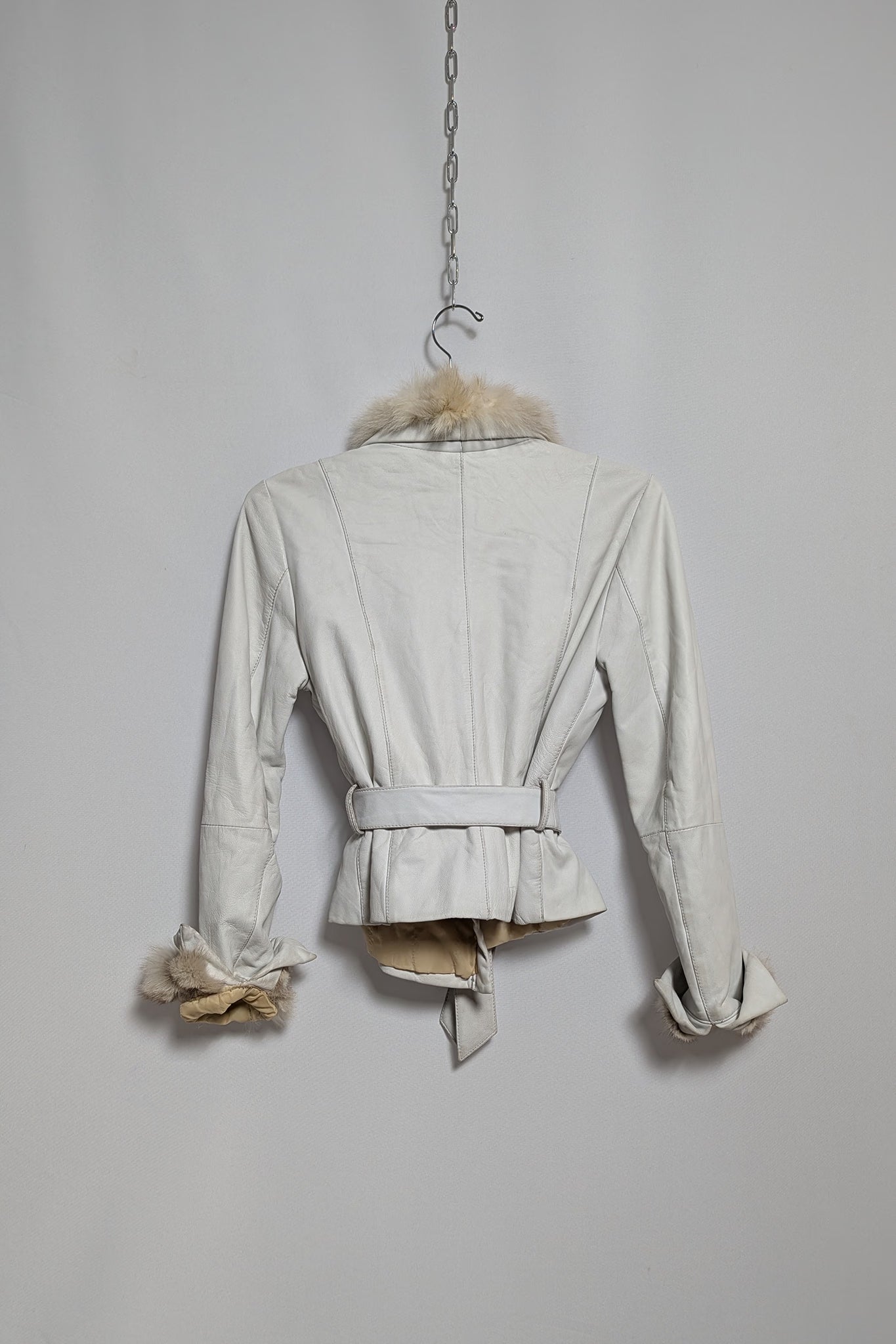 The Beige Leather & Fur Coat