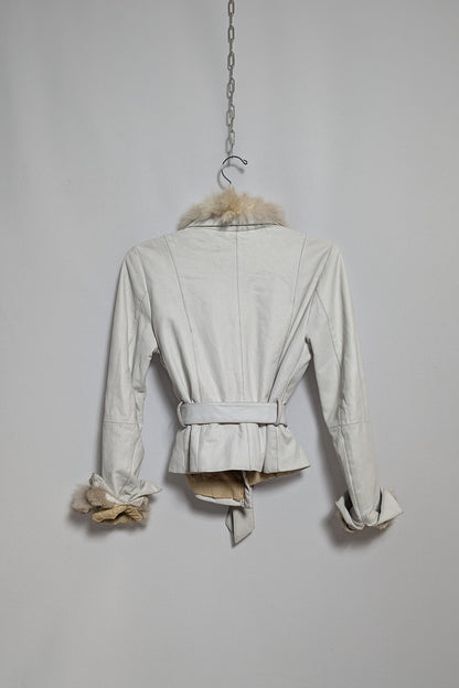 The Beige Leather & Fur Coat