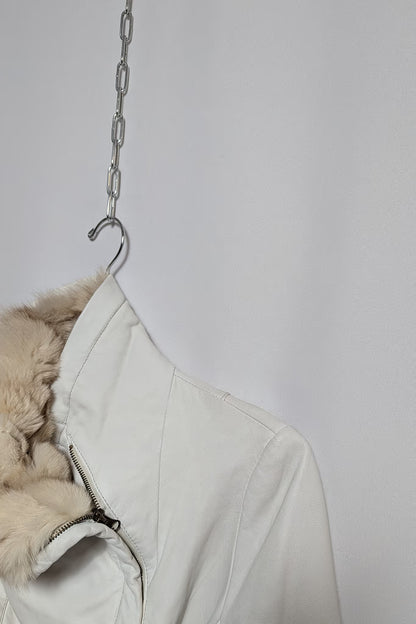 The Beige Leather & Fur Coat