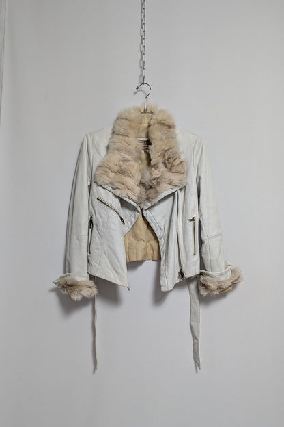 The Beige Leather & Fur Coat