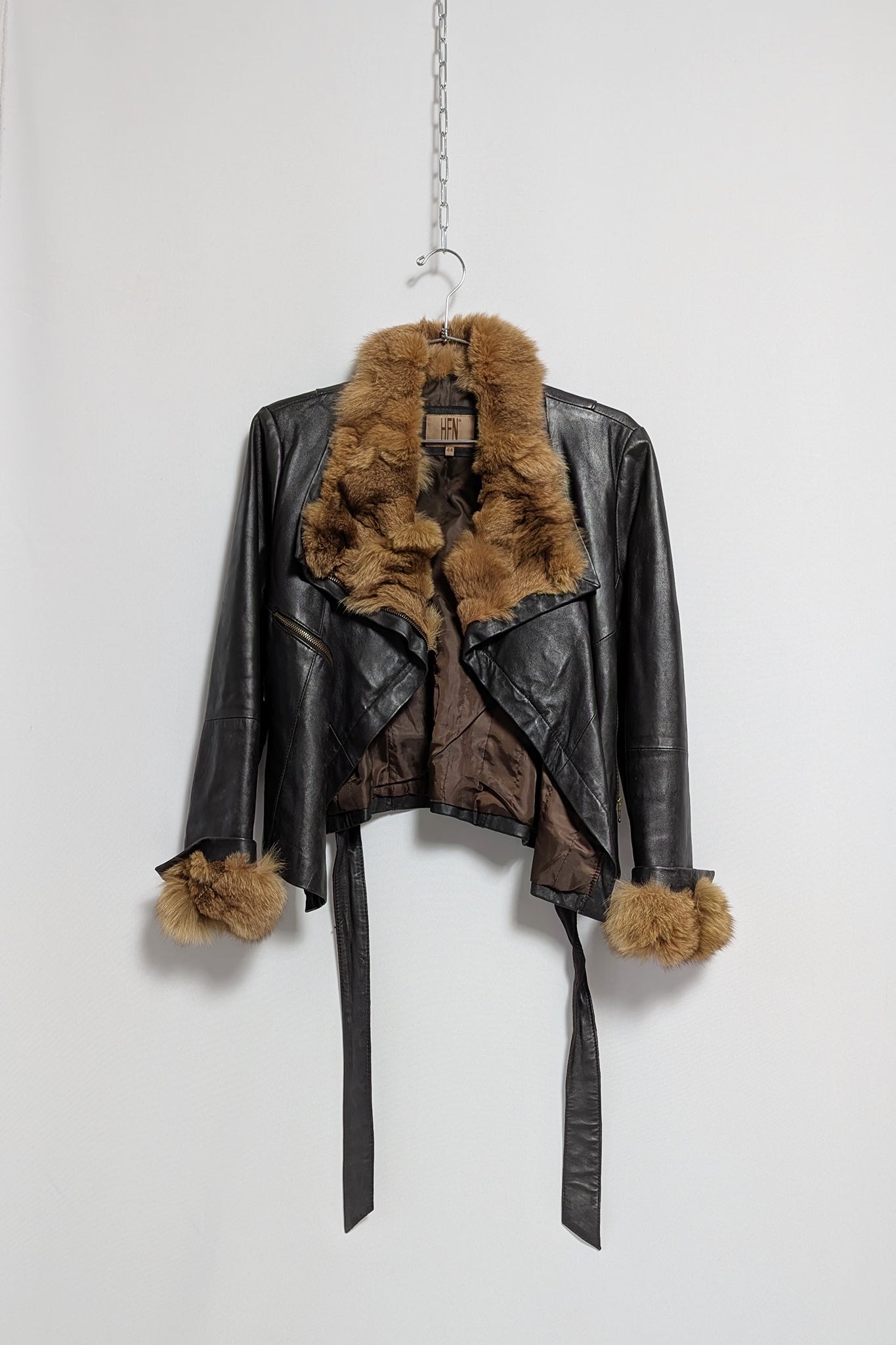 The Dark Brown Leather & Fur Coat