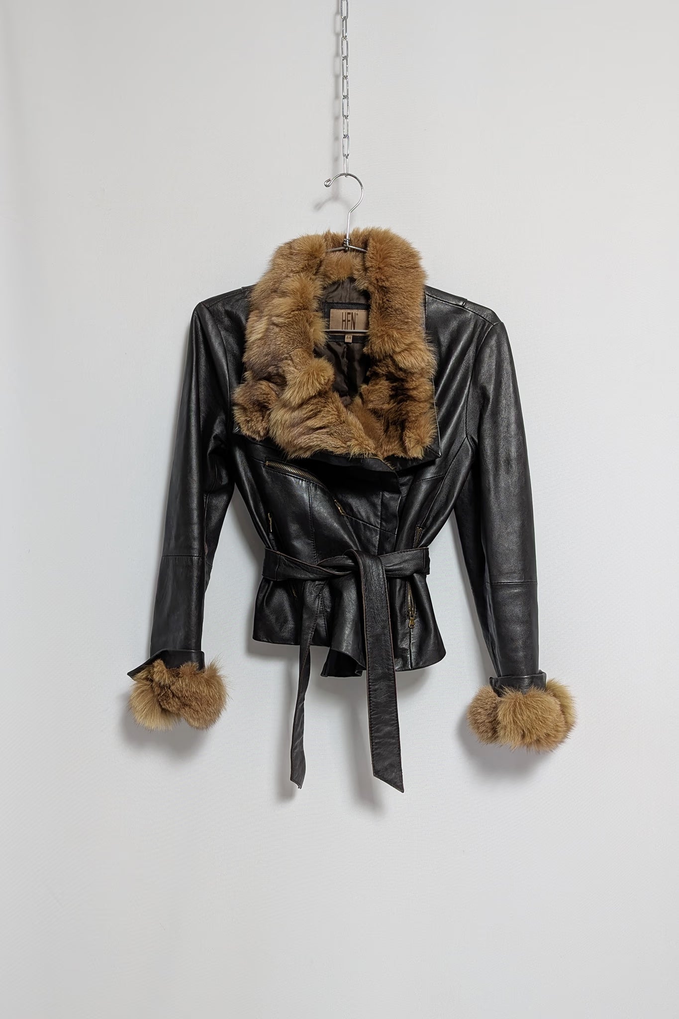 The Dark Brown Leather & Fur Coat
