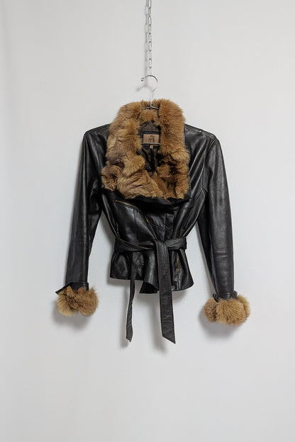 The Dark Brown Leather & Fur Coat