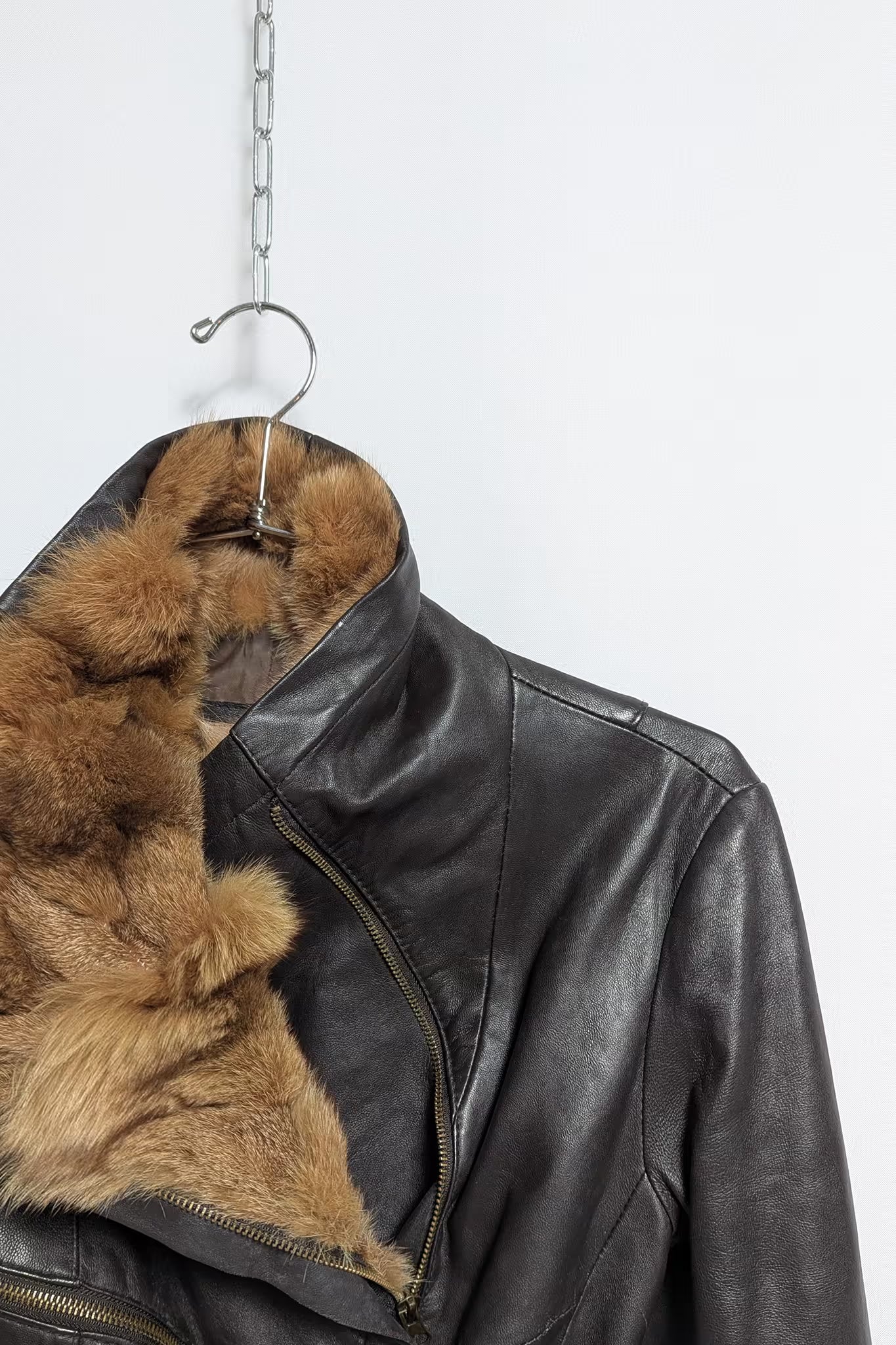 The Dark Brown Leather & Fur Coat