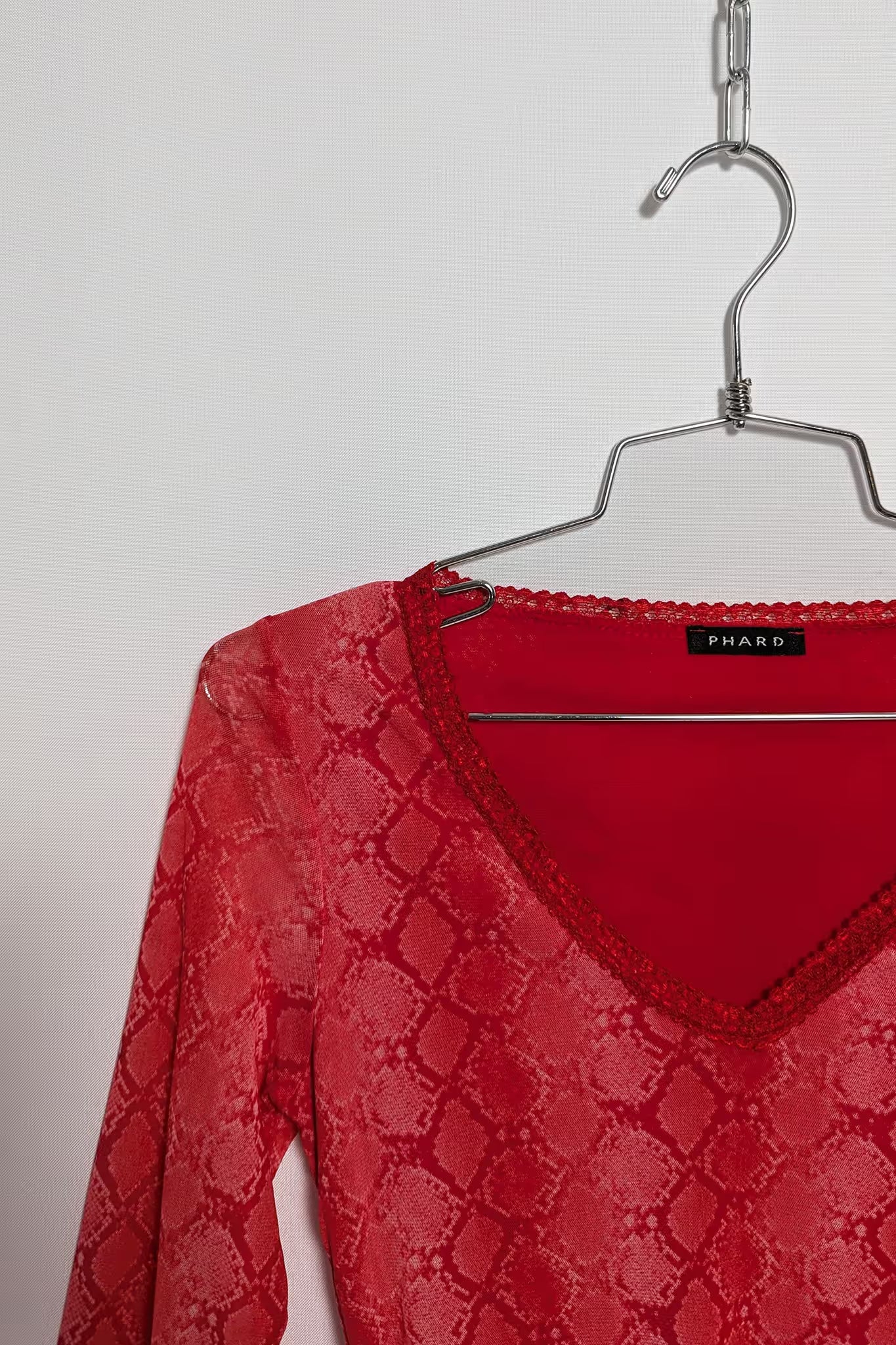 The Red Snake Mesh Top