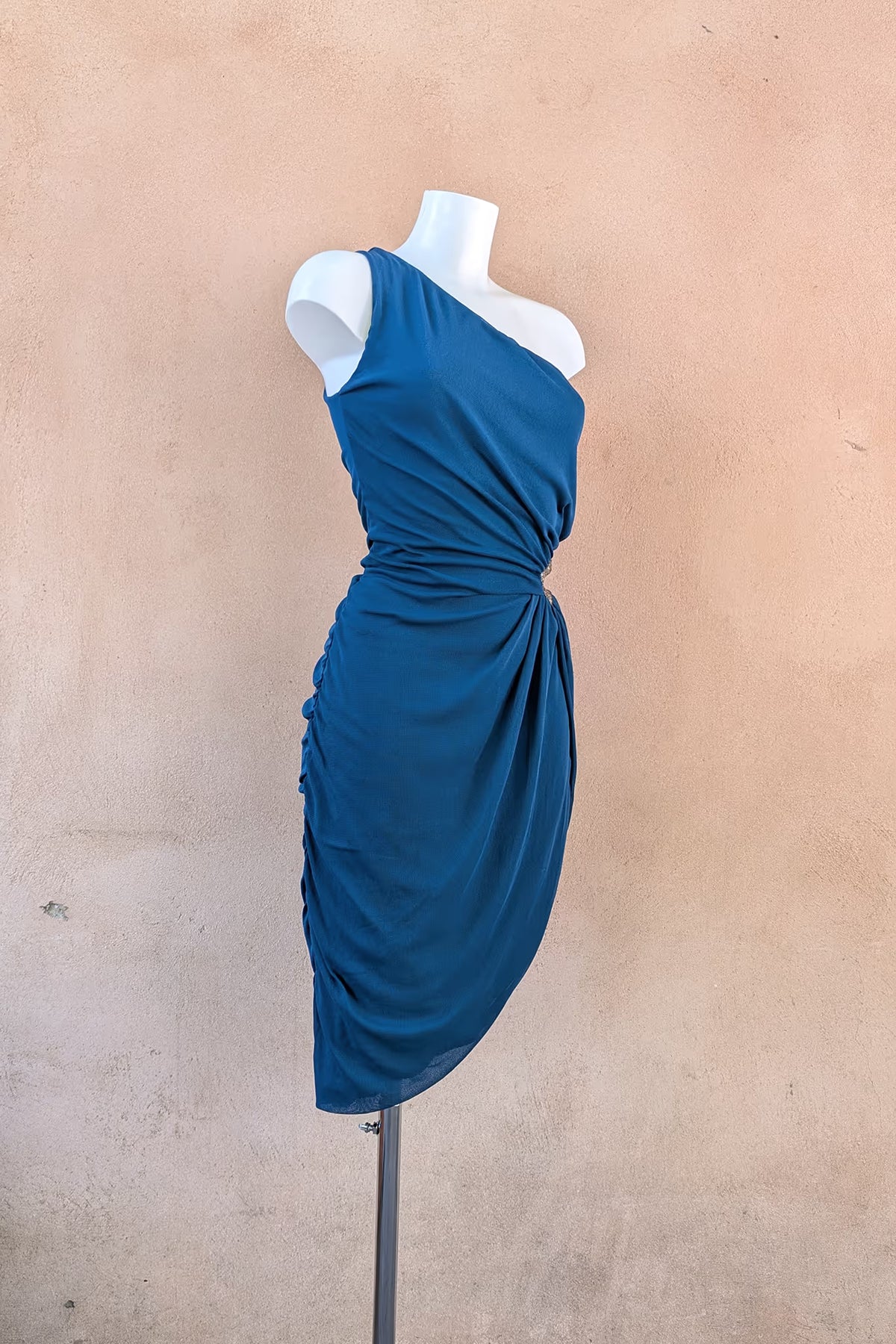 The Deep Turquoise Sequin Mesh Mini Dress