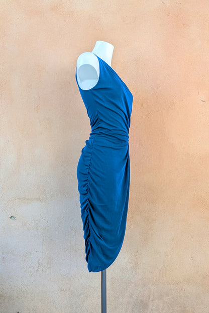The Deep Turquoise Sequin Mesh Mini Dress