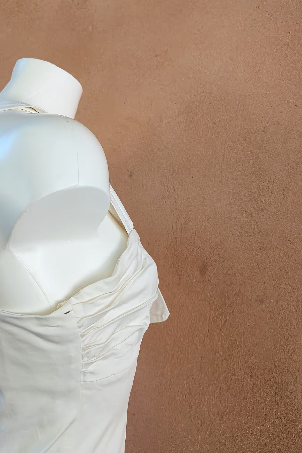 The White Ruched Cotton Dress