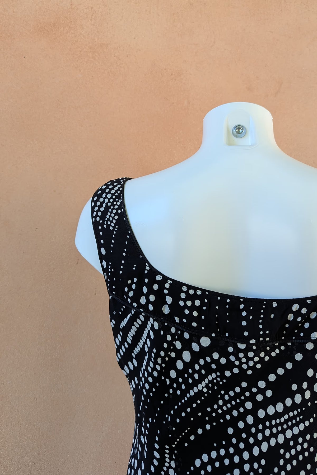 The Black Polka Dot Asymmetrical Slip Dress