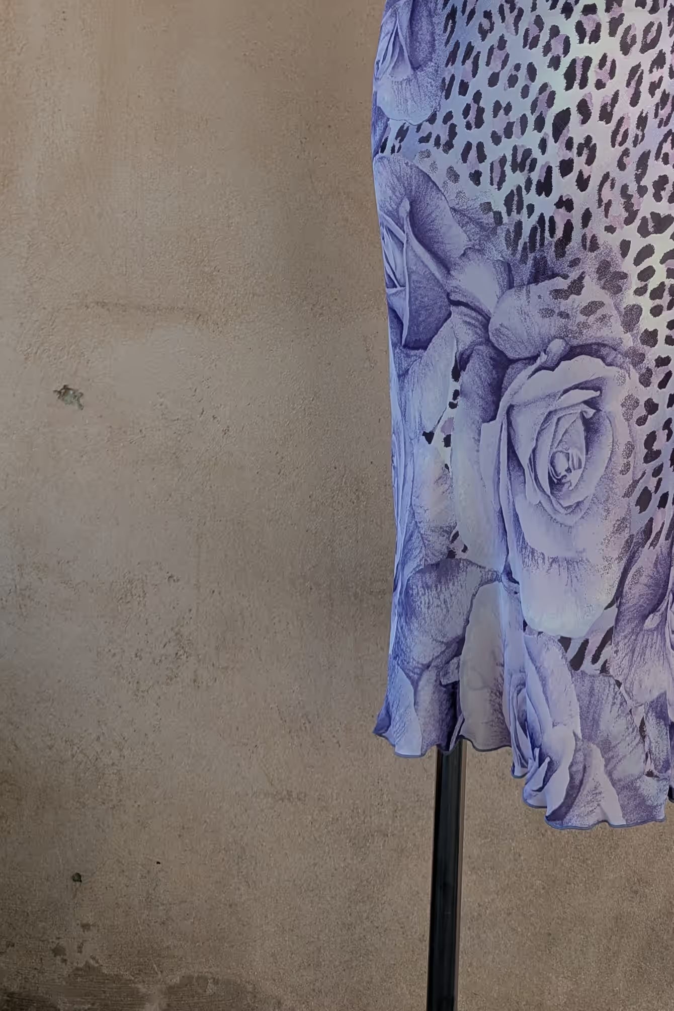 The Purple Leopard Rose Midi Skirt