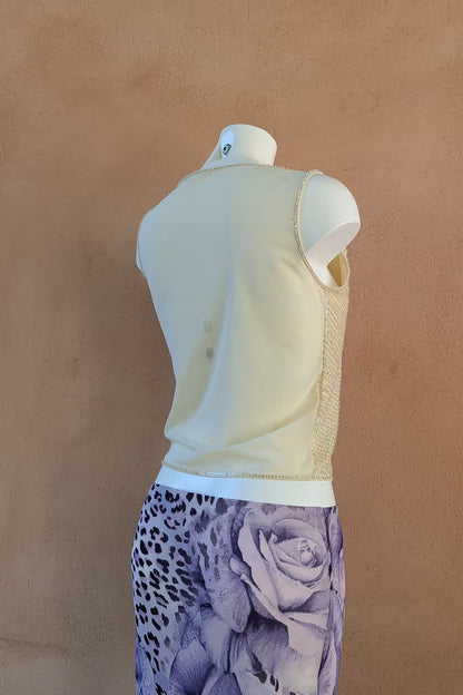 The Ivory Beaded Mesh Top
