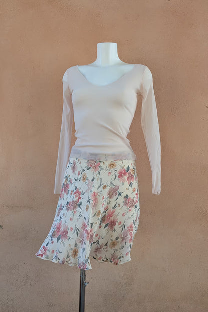 The Pastel Watercolor Floral Mini Skirt