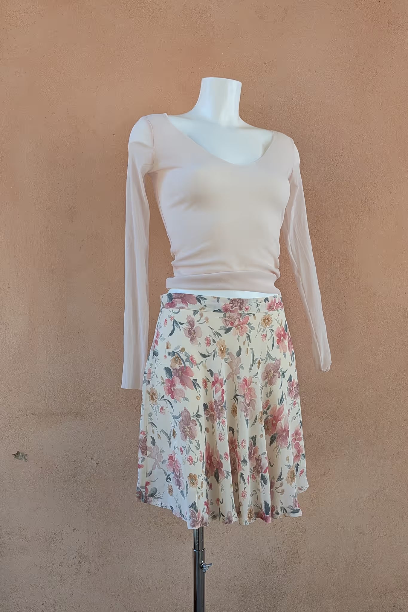 The Pastel Watercolor Floral Mini Skirt