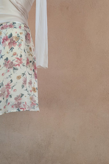 The Pastel Watercolor Floral Mini Skirt