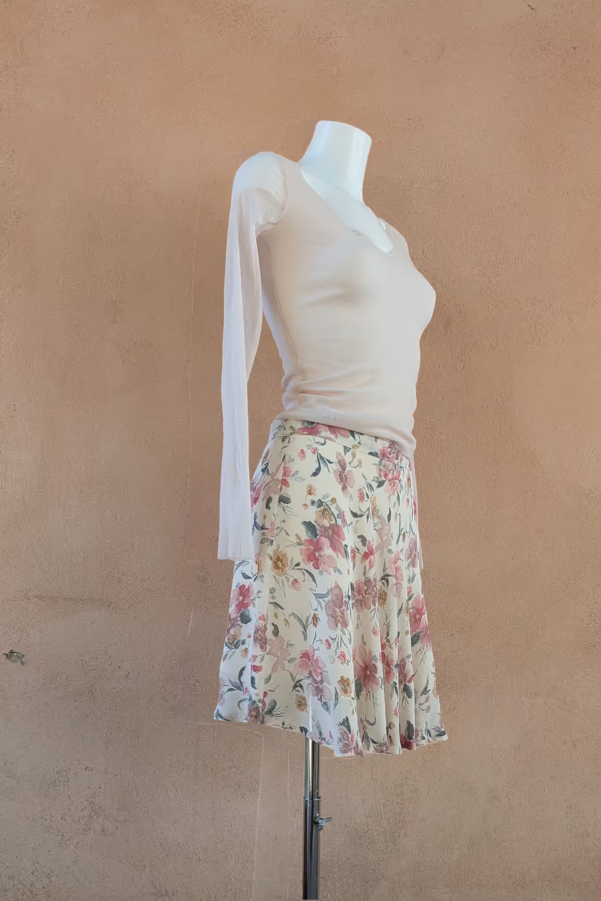 The Pastel Watercolor Floral Mini Skirt