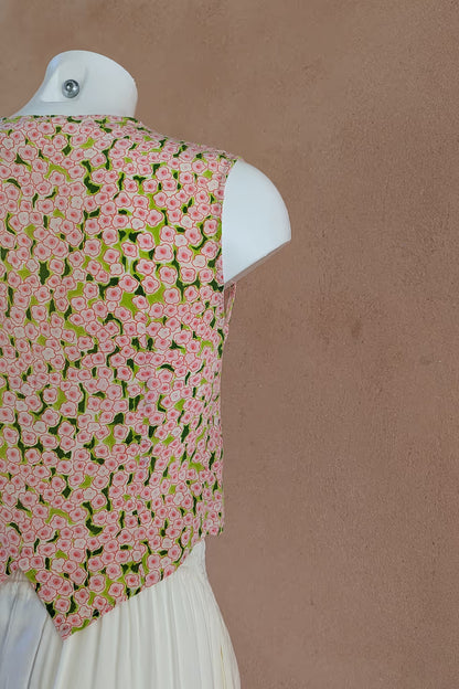 The Summer Floral Silk Vest Top