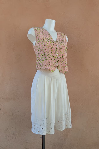 The Summer Floral Silk Vest Top