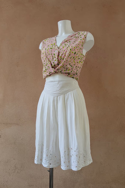 The White Embroidered Palazzo Pants