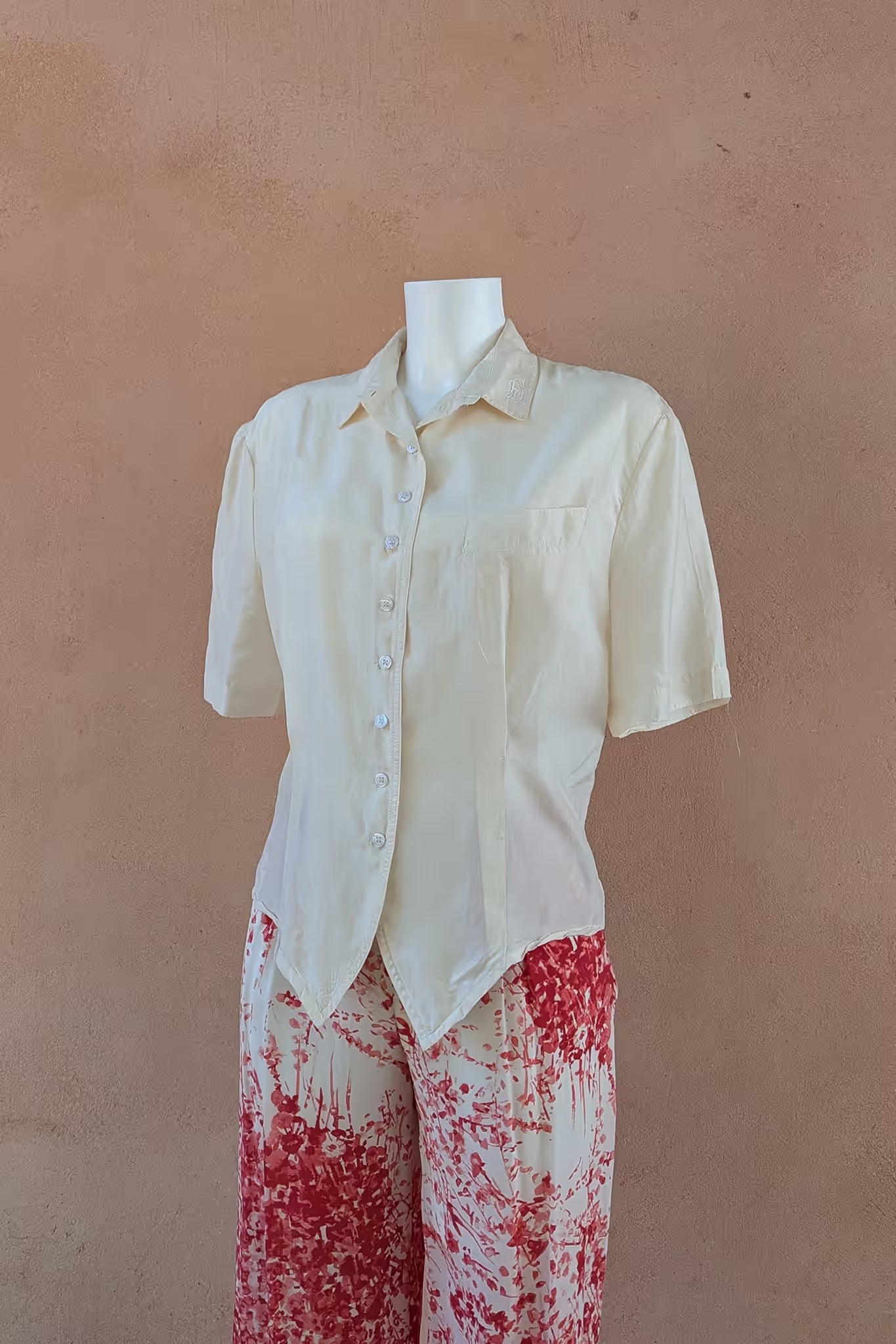 The Ivory Embroidered Silk Shirt