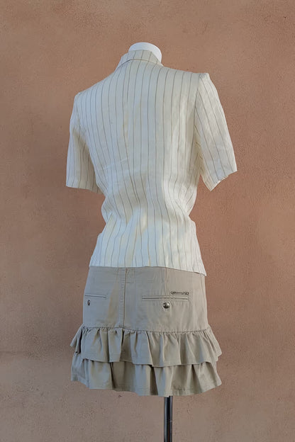 The Hollywood Milano Khaki Ruffle Mini Skirt