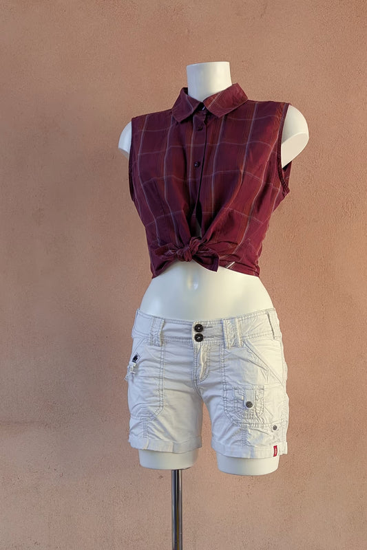 The White Y2K Cargo Shorts
