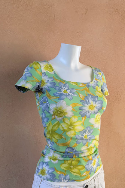 The SISLEY Pastel Floral Cotton Tee