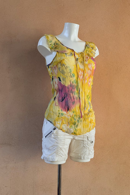 The Pastel Yellow Chiffon Top