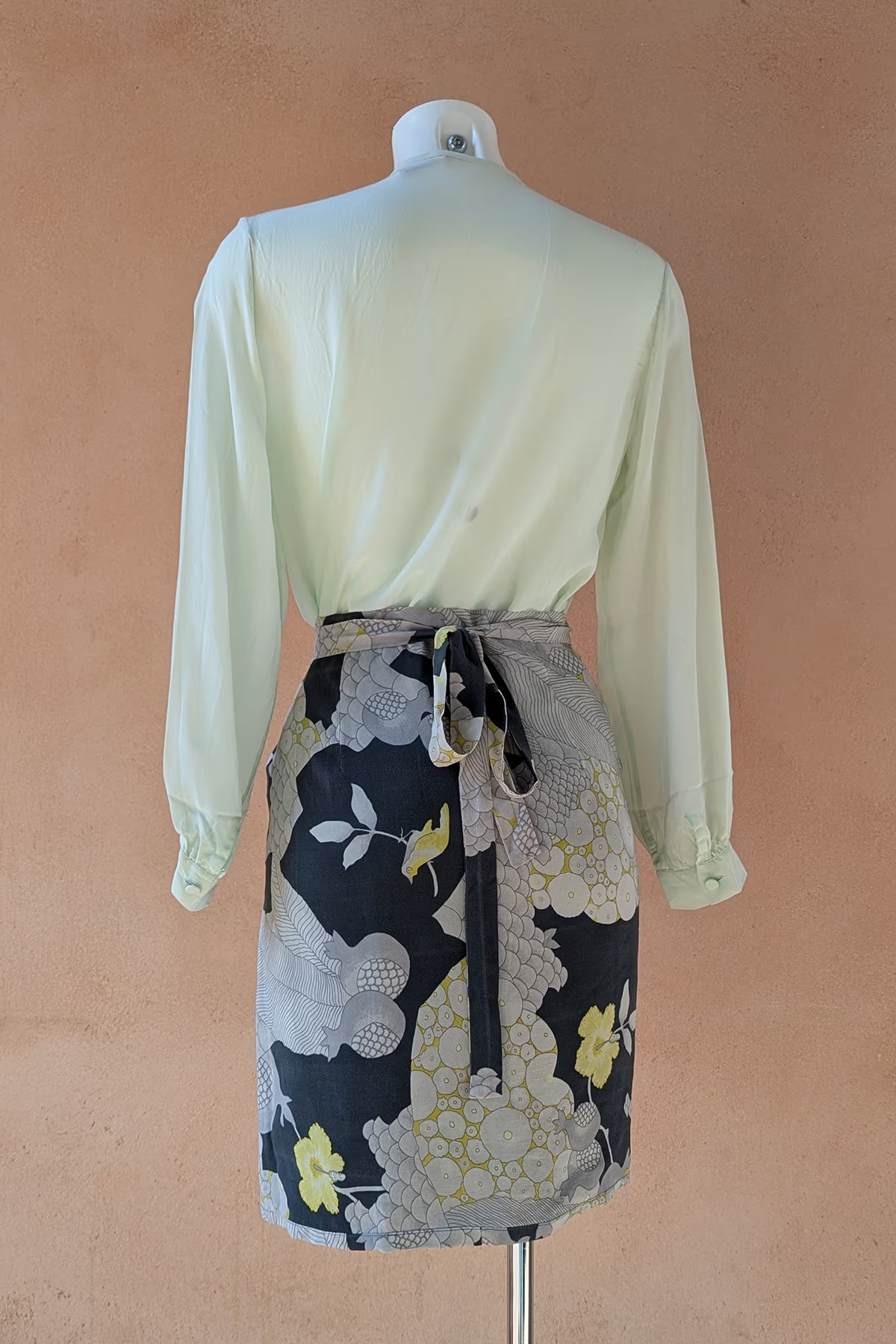 The 90s Mint Silk Blouse