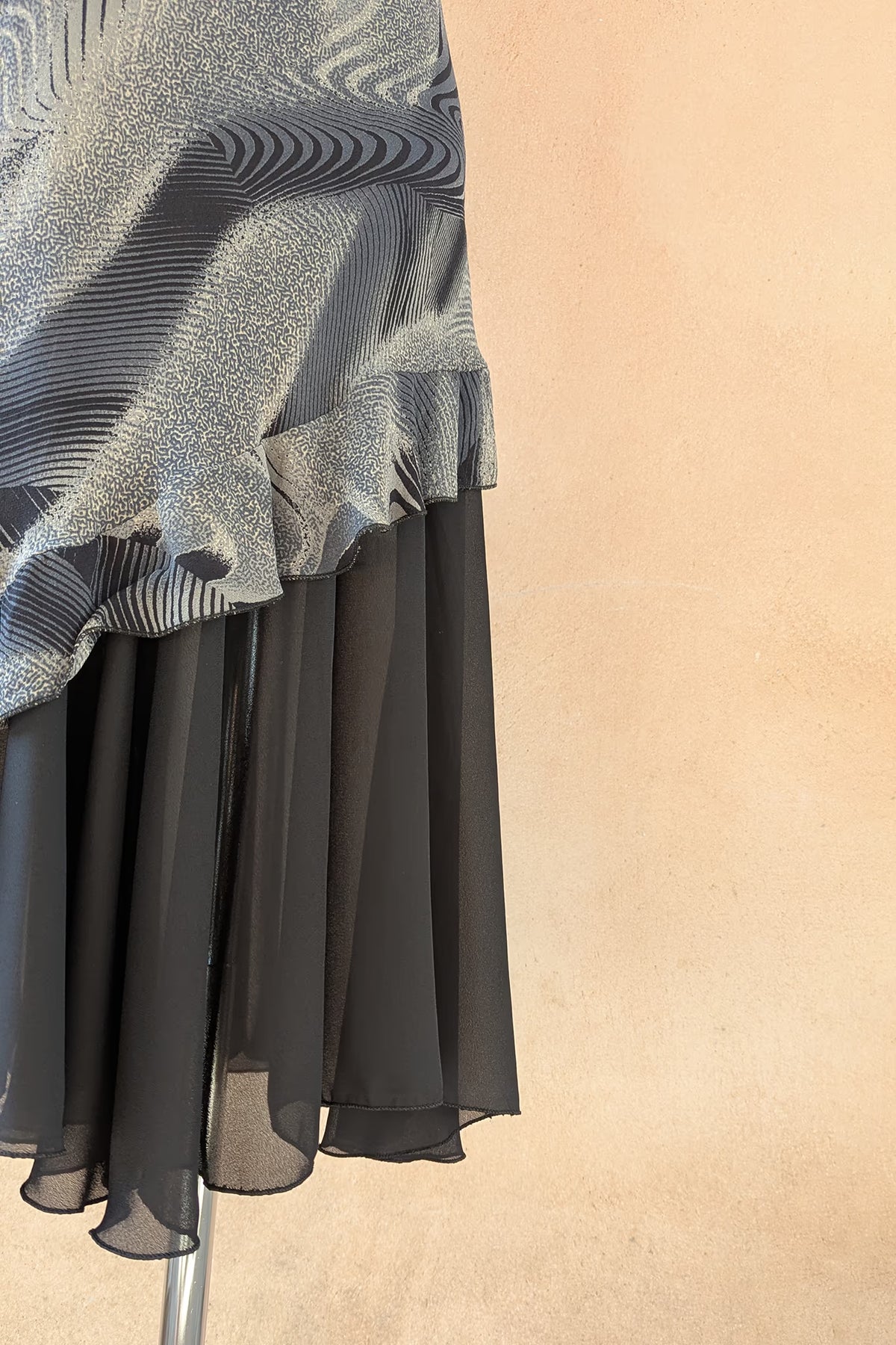 The Black & Gray Asymmetric Ruffle Dress
