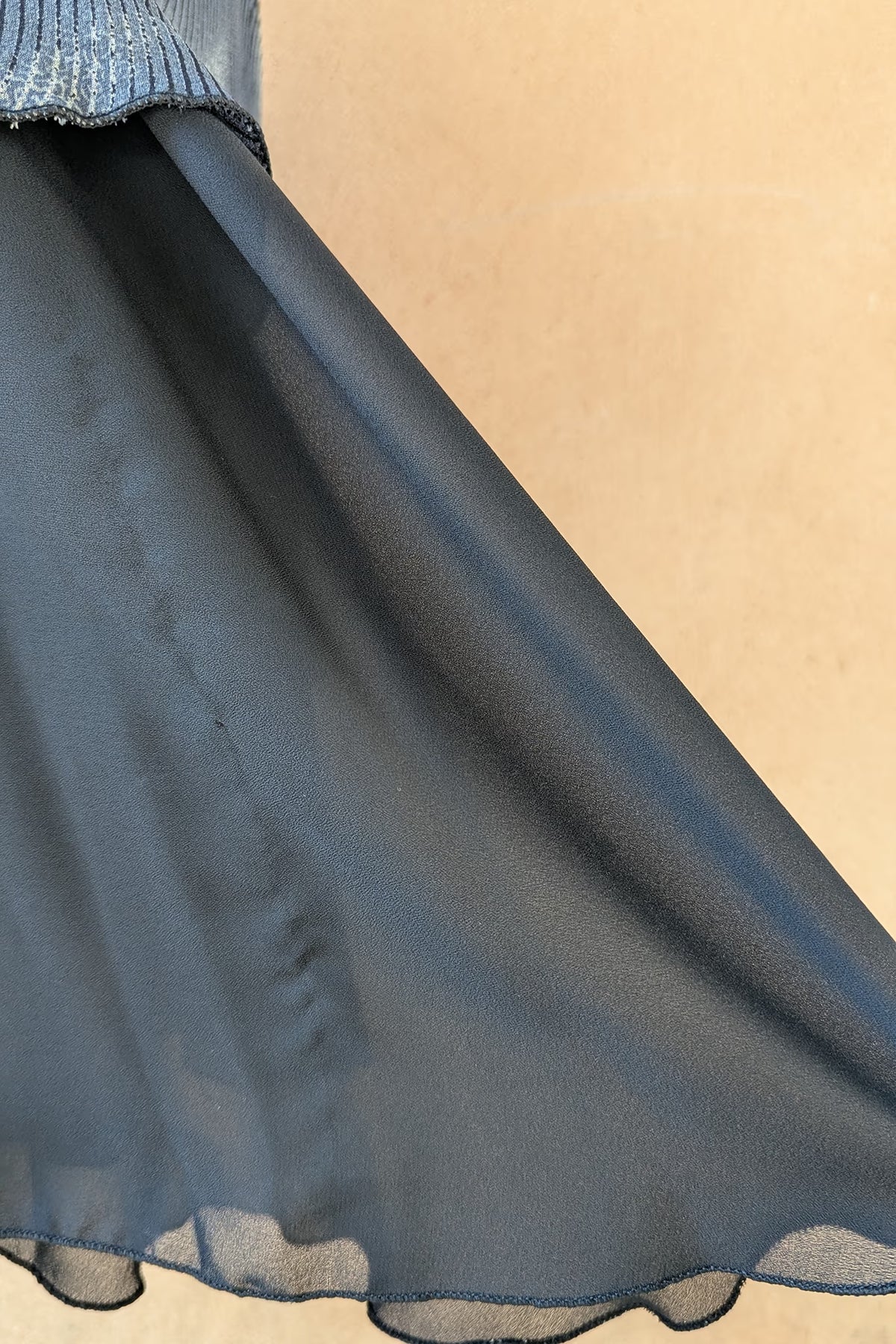 The Black & Gray Asymmetric Ruffle Dress