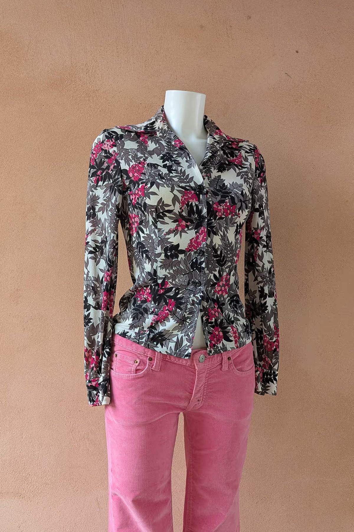 The Luisa Spagnoli Pink Leaf Print Blouse