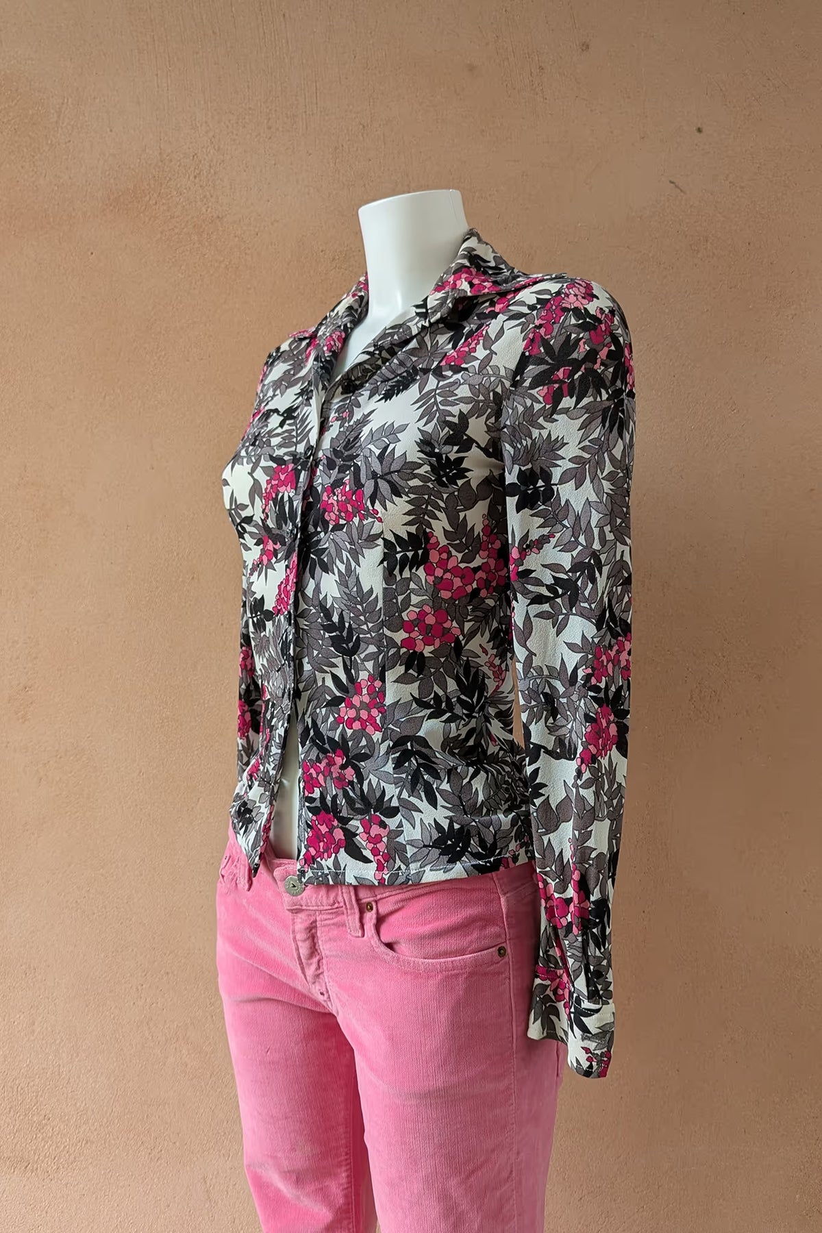 The Luisa Spagnoli Pink Leaf Print Blouse